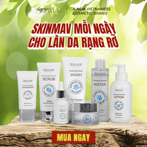 TRỌN BỘ 7 SẢN PHẨM CHĂM SÓC DA SKINMAV