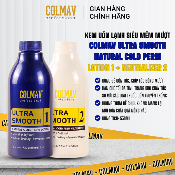 Kem uốn lạnh siêu mềm mượt Colmav Ultra Smooth Natural Cold Perm Neutralizer 2 - 530ml