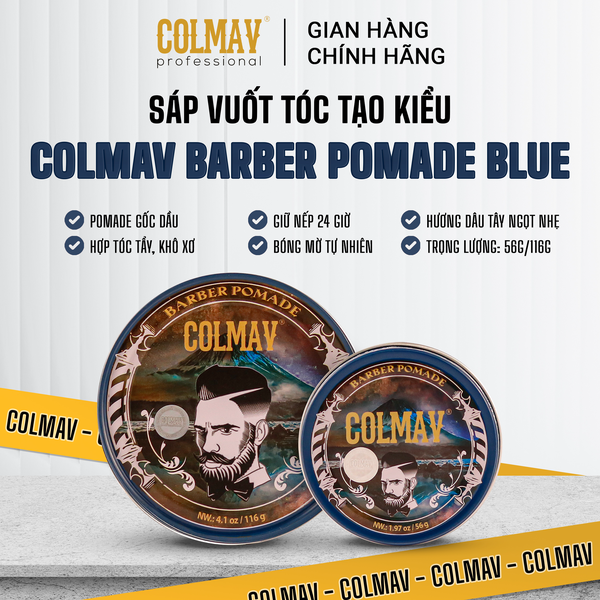 Wax dầu xanh Colmav Barber Pomade (Blue) 56g